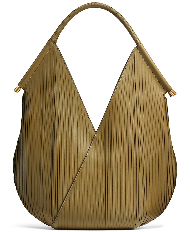 Donna Karan New York Baldwin Large Laser-cut Shoulder with Leather Wrapped Rounded Handle