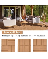 Plastic Interlocking Deck Tiles, 44-pack, Waterproof Outdoor Flooring