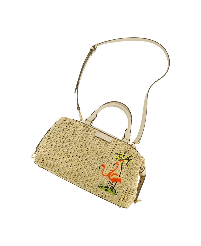 Tommy Bahama Flamingo Embroidery Satchel