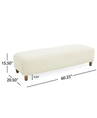 Upholstered Bench with Foam Cushion and Wood Legs, Rectangular Ottoman Bench for Bedroom, Living Room, or End of Bed Seating-The Pop Home