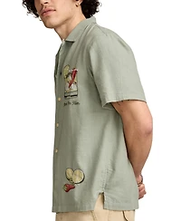 Lucky Brand Men's Vice Short Sleeve Button-Front Graphic Camp Shirt