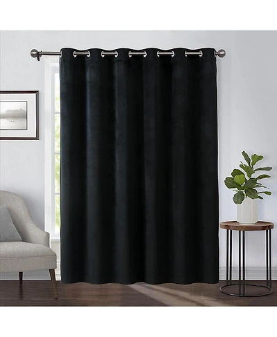 Heavyweight Wide Width 84-Inches Velvet Curtains Grommet Top (Single