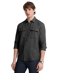 Michael Kors Men's Crepe Long Sleeve Two-Pocket Button-Front Shirt