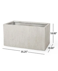 Modern Rectangular Concrete Planter: Effortless Outdoor Style with Durability