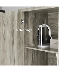 Streamdale Modern Grey Buffet Cabinet with 4 Doors