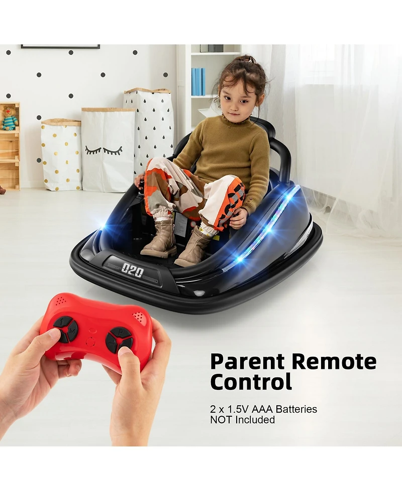 12V Kids Bumper Car Ride on Toy with Remote Control and 360 Degree Spin Rotation