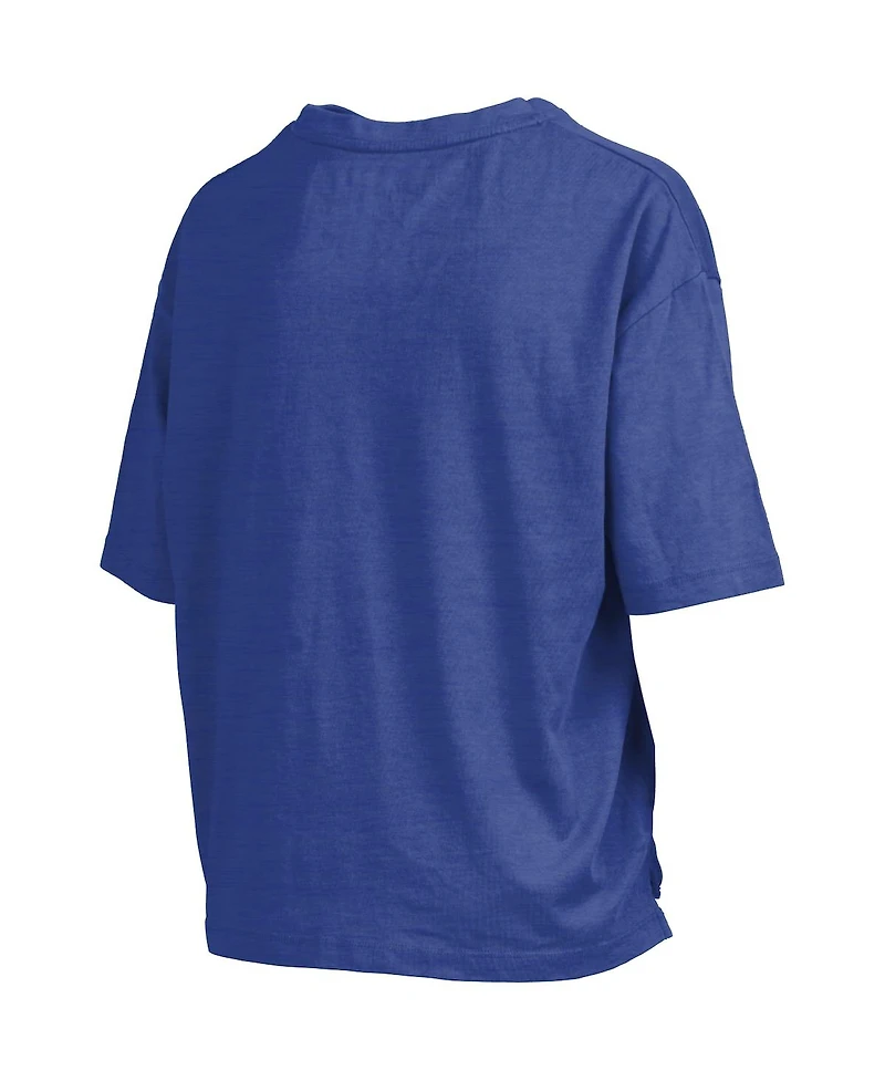 Pressbox Women's Royal Florida Gators 2025 Ncaa Men's Basketball National Champions World Ball Motley Crew Oversized Slub T-Shirt