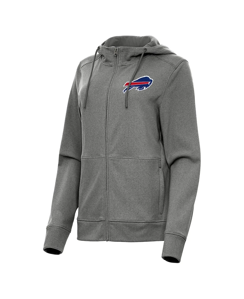 Antigua Women's Heather Charcoal Buffalo Bills Seeker Full-Zip Hoodie Jacket