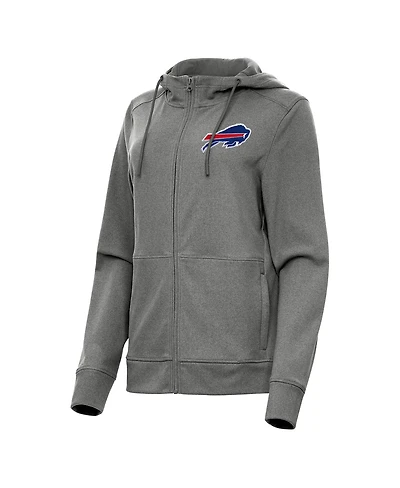 Antigua Women's Heather Charcoal Buffalo Bills Seeker Full-Zip Hoodie Jacket