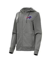 Antigua Women's Heather Charcoal Buffalo Bills Seeker Full-Zip Hoodie Jacket
