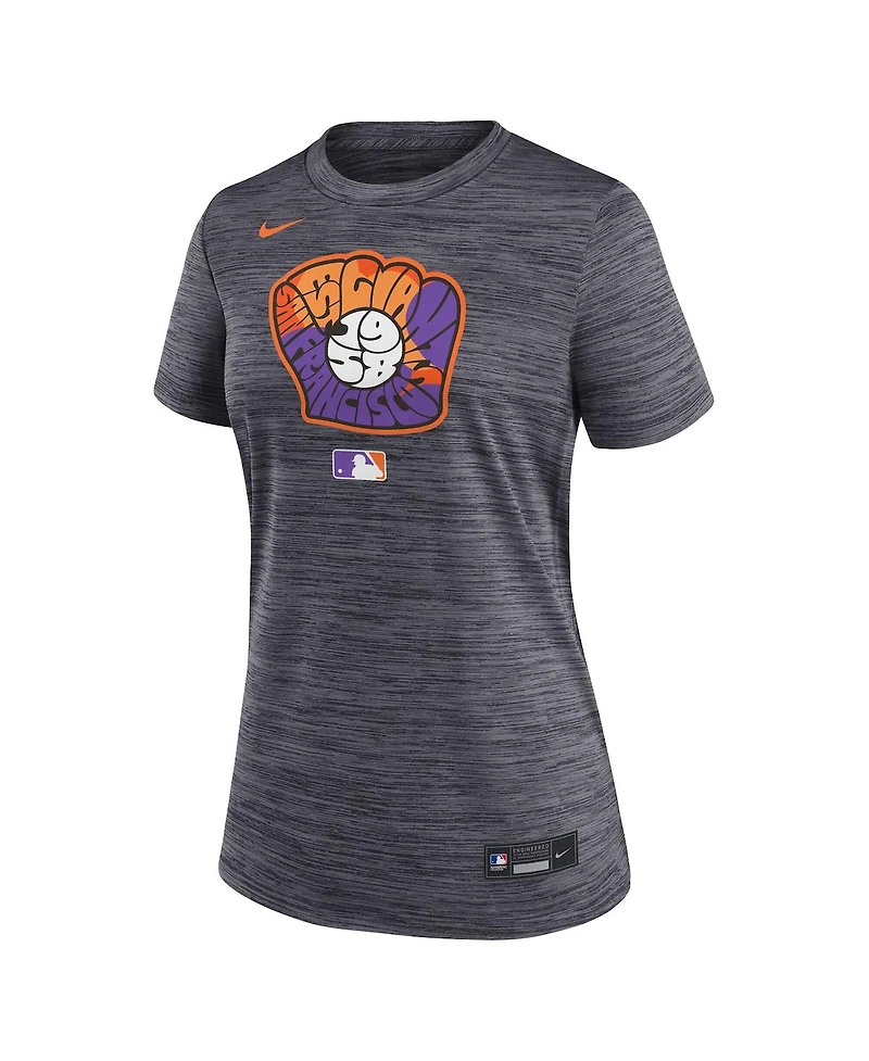 Nike Women's Heather Black San Francisco Giants 2025 City Connect Authentic Collection Velocity Performance T-Shirt