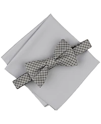 Alfani Men's Huron Plaid Bow Tie & Solid Pocket Square Set, Exclusively at Macy's