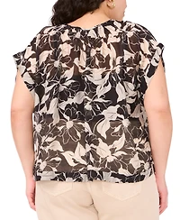 Vince Camuto Plus Printed Peasant Blouse