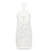 Lscn by Lascana Women's Halter Neck Crochet Cover up Beach Dress