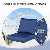 Aoodor Outdoor Chair Cushions Set of 2, 24"x24", Water Resistant Deep Seat with Handle & Adjustable Straps.