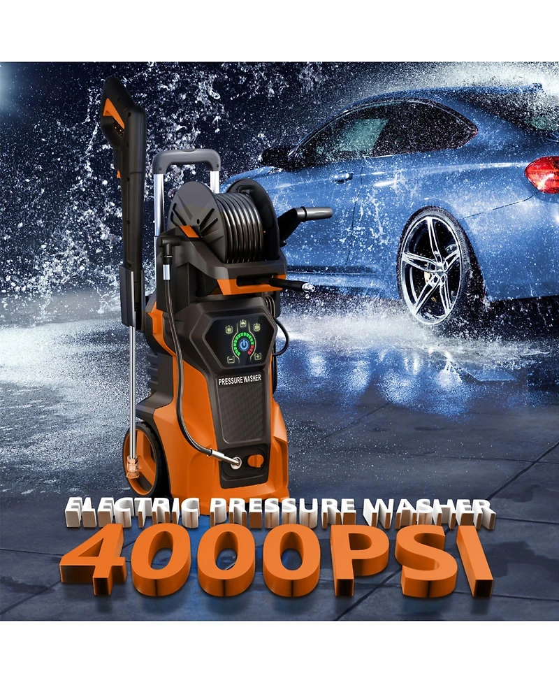 4000 Psi 2.8 Gpm Electric High Pressure Washer with Led Control and 3 Cleaning Modes