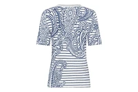 Olsen Women's Paisley Denim Print T-Shirt