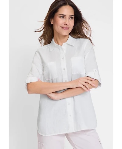 Olsen Women's Rolled Sleeve Tab Shirt