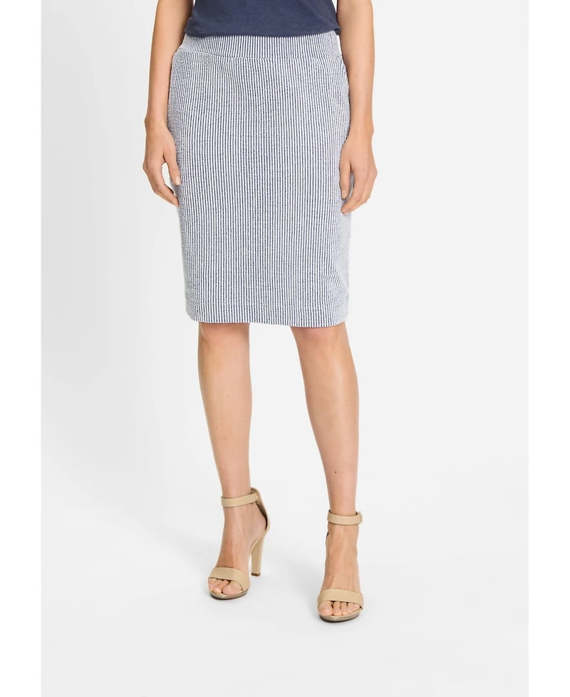 Olsen Women's Seersucker Pull-On Skirt