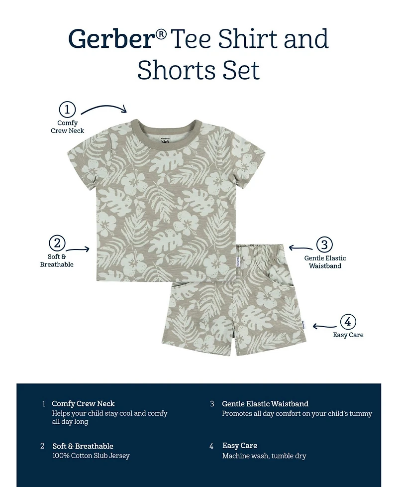 Gerber Toddler Boys Tropical Leaves