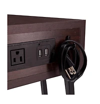 Wood and Iron End Table with Drawer for Sofa Side or Bedside Use