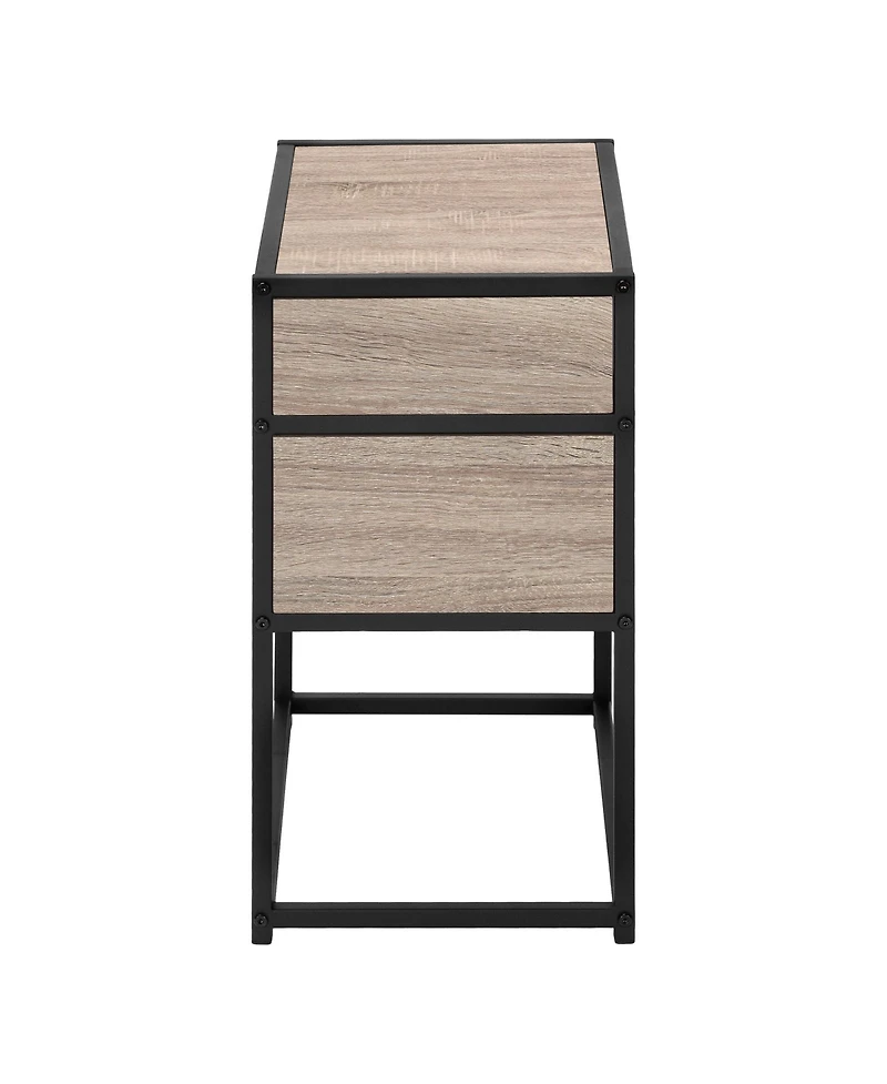 Modern End Table with Two Open Shelves for Display & Storage