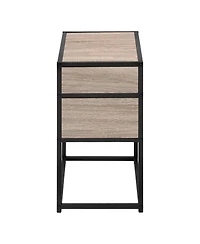 Modern End Table with Two Open Shelves for Display & Storage
