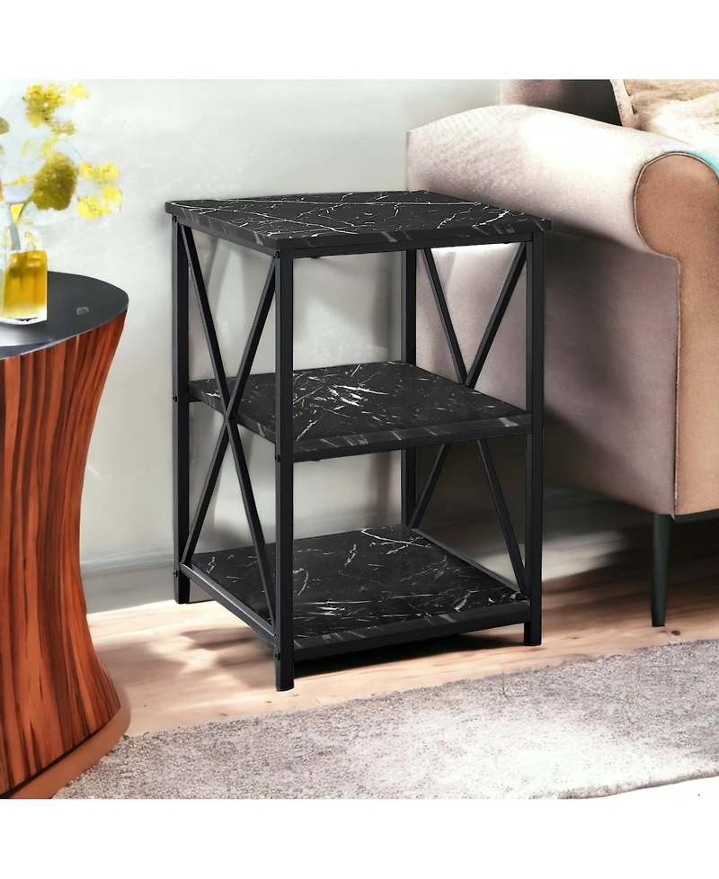 Space-Saving End Table with Two Shelves – Perfect for Small Living Rooms or Bedrooms
