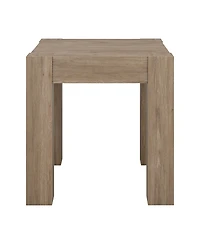 Wood Square End Table for Living Room – Classic Accent Table with Storage Shelf