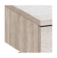 Wood and Metal End Table with Drawer – Industrial Style Accent Table for Living Room or Bedroom