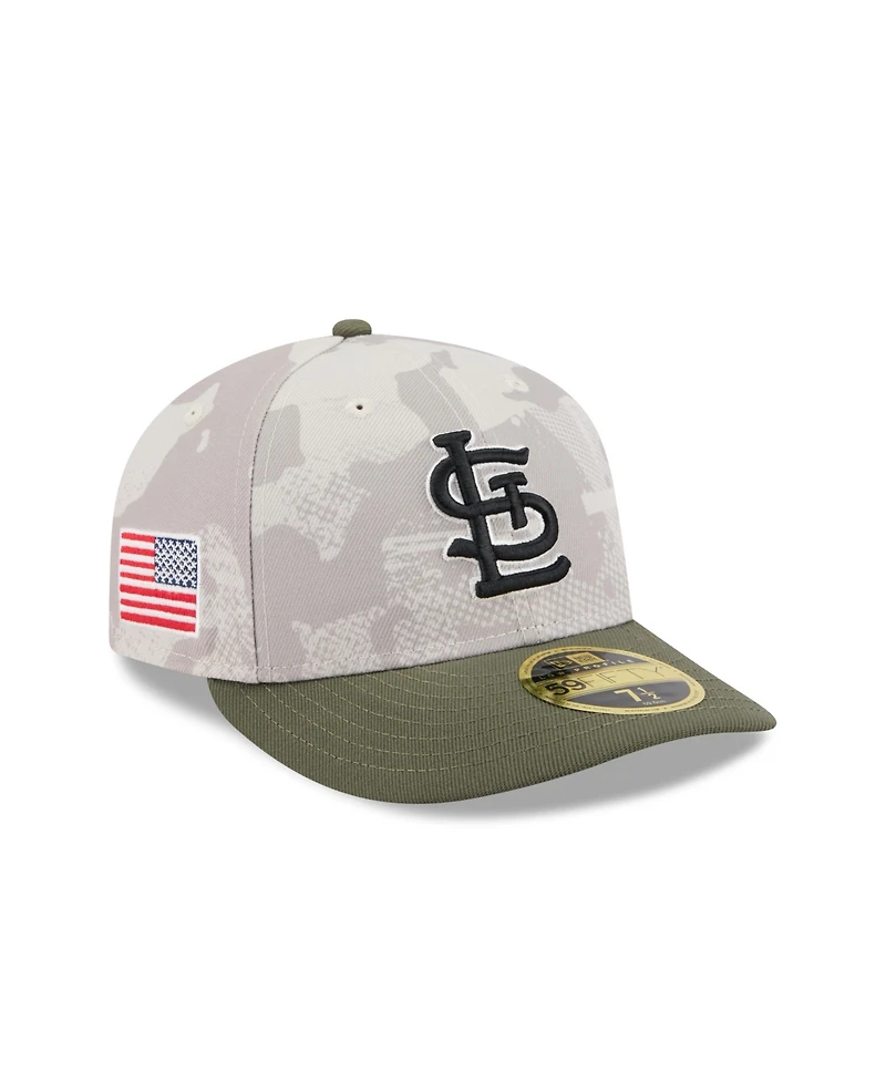 New Era Men's Light Beige/Olive St. Louis Cardinals 2025 Armed Forces Day Low Profile 59FIFTY Fitted Hat