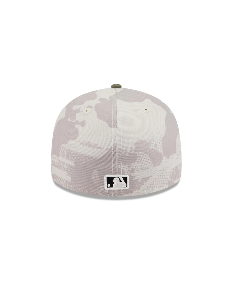 New Era Men's Light Beige/Olive Miami Marlins 2025 Armed Forces Day Low Profile 59FIFTY Fitted Hat