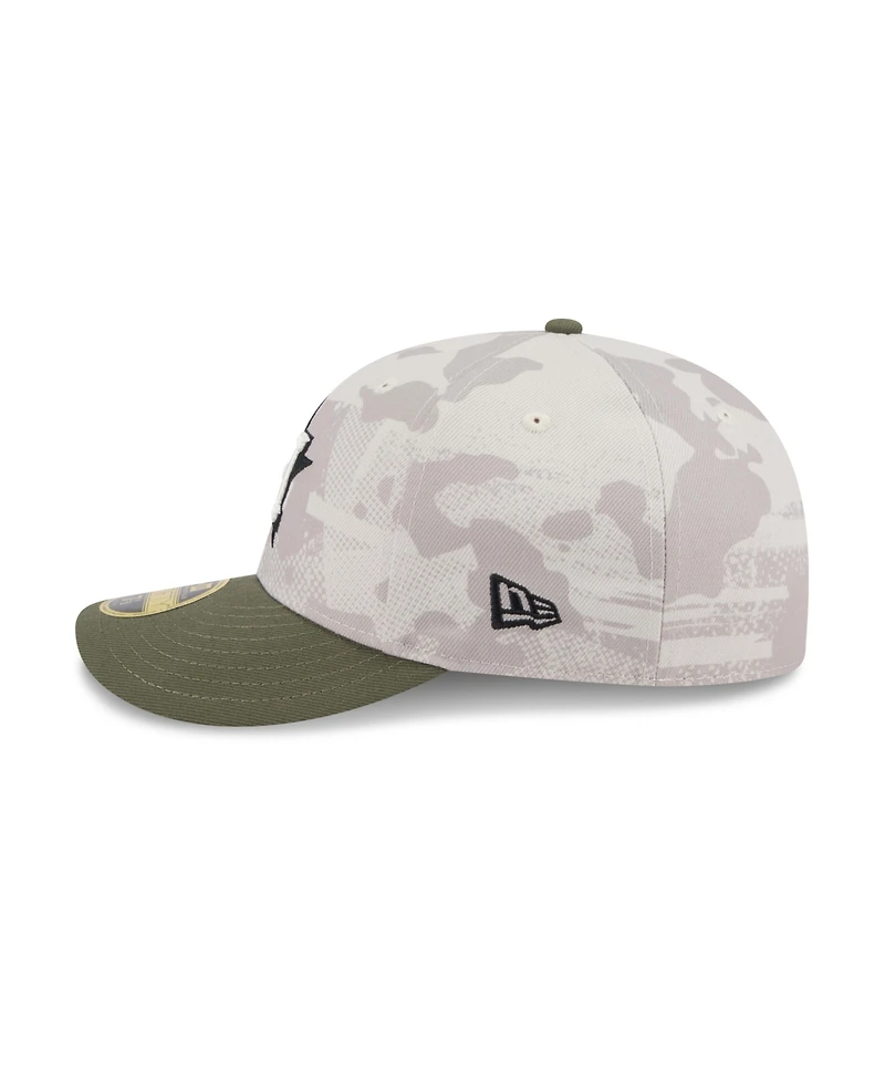 New Era Men's Light Beige/Olive Houston Astros 2025 Armed Forces Day Low Profile 59FIFTY Fitted Hat