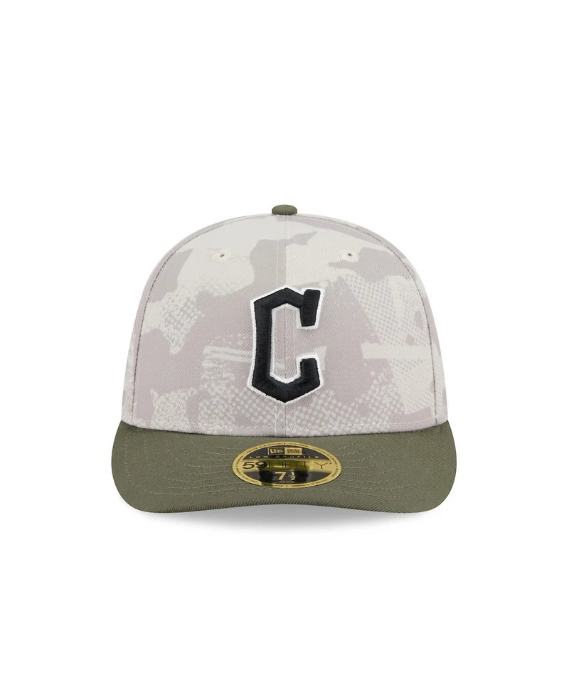 New Era Men's Light Beige/Olive Cleveland Guardians 2025 Armed Forces Day Low Profile 59FIFTY Fitted Hat