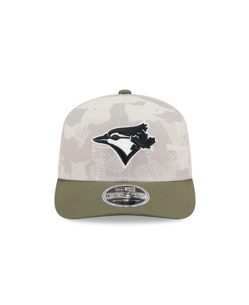 New Era Men's Light Beige/Olive Toronto Blue Jays 2025 Armed Forces Day 9SEVENTY Adjustable Hat