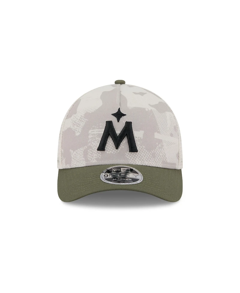New Era Men's Light Beige/Olive Minnesota Twins 2025 Armed Forces Day 9FORTY M-Crown A-Frame Adjustable Hat