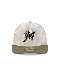 New Era Men's Light Beige/Olive Miami Marlins 2025 Armed Forces Day 59FIFTY Fitted Hat