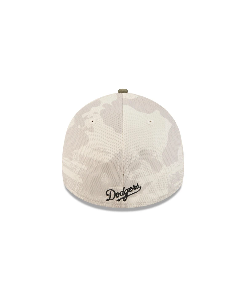 New Era Men's Light Beige/Olive Los Angeles Dodgers 2025 Armed Forces Day 39THIRTY Flex Hat