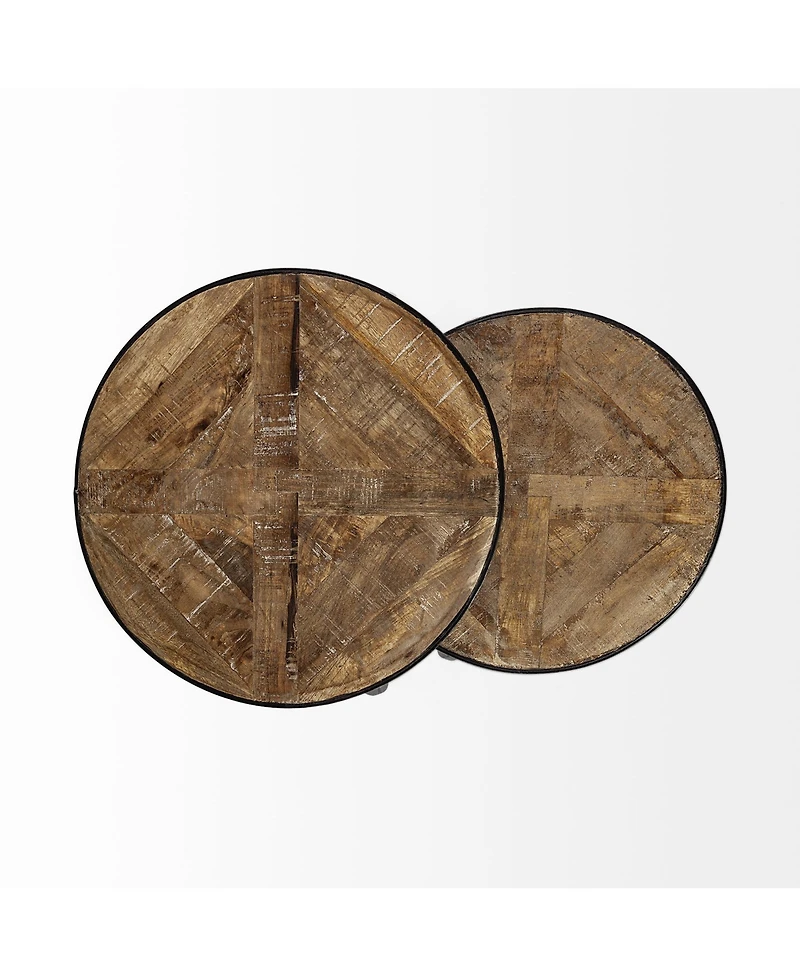 Pair of Round Solid Wood Side Tables – Rustic Charm for Any Space