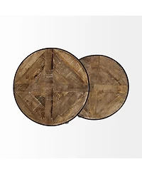 Pair of Round Solid Wood Side Tables – Rustic Charm for Any Space