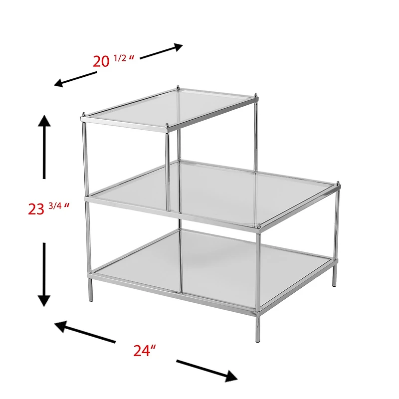 Modern Glass Mirrored End Table for Contemporary Living Room