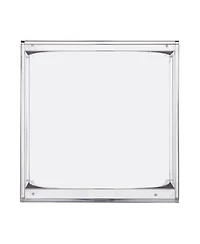 Glass Top Square End Table with Iron Base for Living Room or Lounge