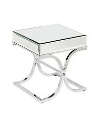 Mirrored Glass Square End Table for Living Room or Bedroom Decor