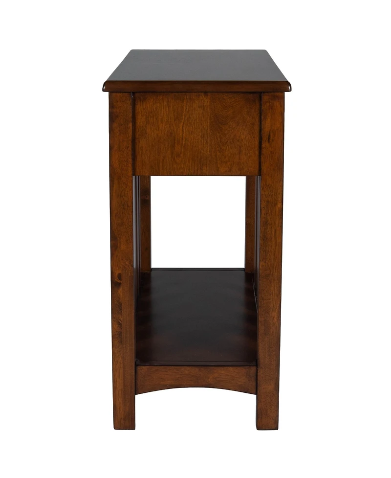Contemporary Rectangular Side Table with Drawer & Display Shelf