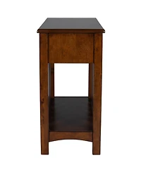 Contemporary Rectangular Side Table with Drawer & Display Shelf
