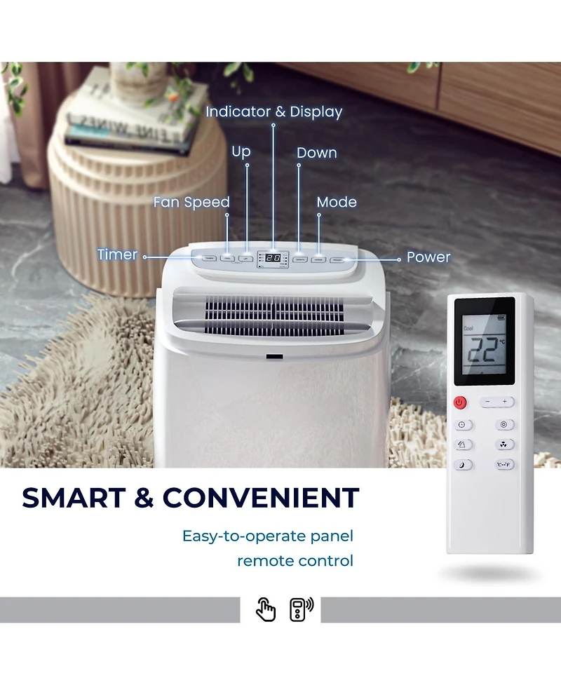 12000 Btu 3-in-1 Portable Air Conditioner with Remote Control