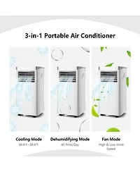 8000 Btu 3-in-1 Portable Air Conditioner with Remote Control