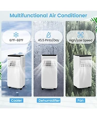 8000 Btu Portable Air Conditioner with Remote Control Cools up to 250/350 Sq.Ft