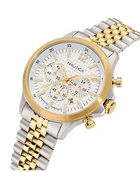 Nautica Men's Chronograph or Date Two-Tone Stainless-Steel Watch, 45mm