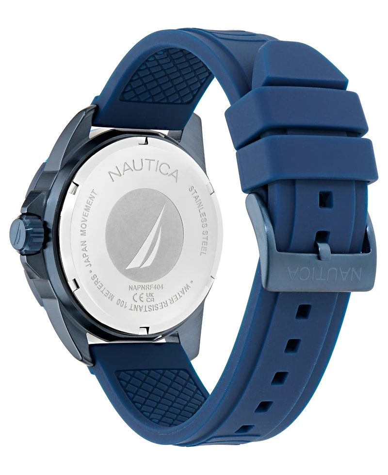 Nautica Men's Analog Blue Silicone Watch, 44mm